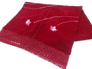 リサイクル　ビロードレースリボン織花模様ショール